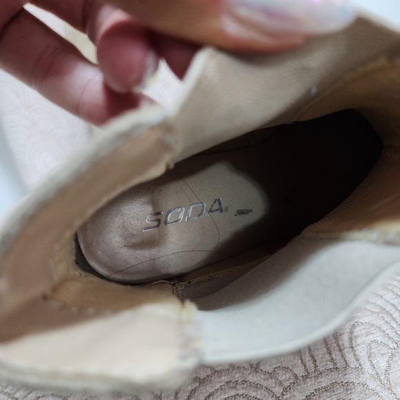 Soda Beige Heeled Ankle Booties - Picture 11 of 11
